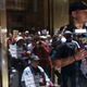 A uniformed Department of Homeland Security officer, identified by Getty as an Immigration and Customs Enforcement agent, monitors a protest in San Francisco on June 19th, 2018.